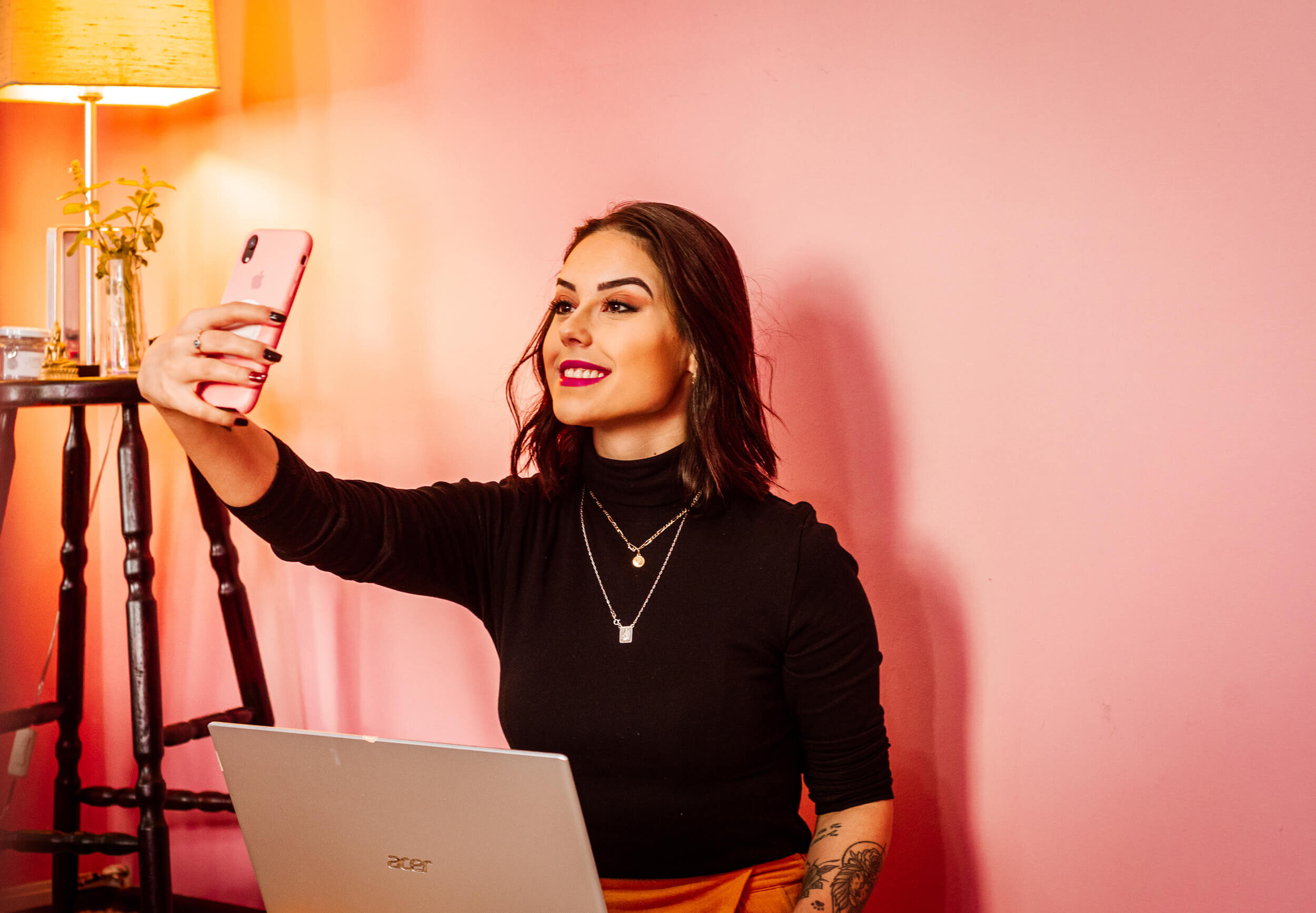 woman taking a selfie